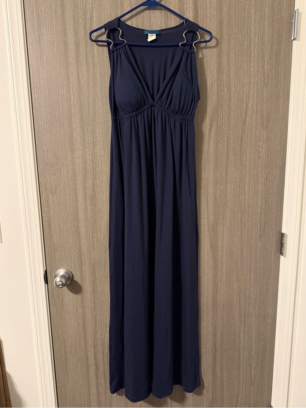 Mon Ami Navy Sleeveless Maxi with Twist Front Detail